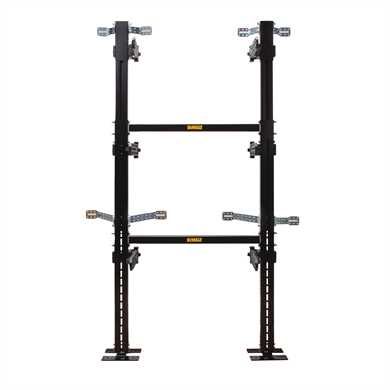 Zwart metalen opbergsysteem voor bedrijfswagens van DeWalt.